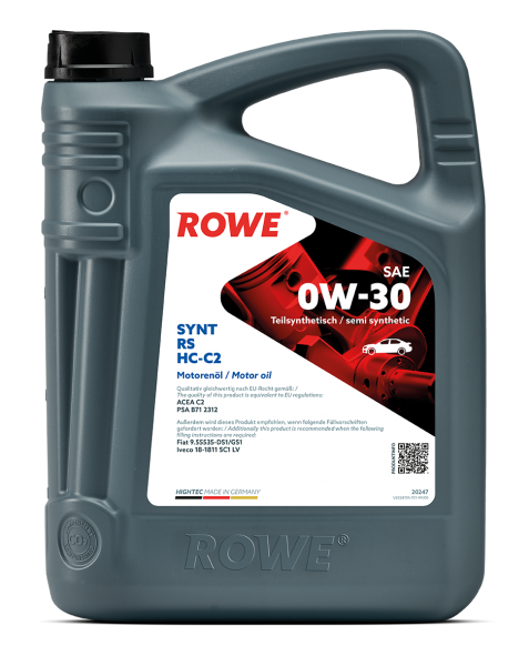 HIGHTEC SYNT RS SAE 0W-30 HC-C2 Rowe_Artikelbild_diehalle3.0_dershop3.0_5Liter HIGHTEC SYNT RS SAE 0W-30 HC-C2 Rowe_Artikelbild_diehalle3.0_dershop3.0_5Liter